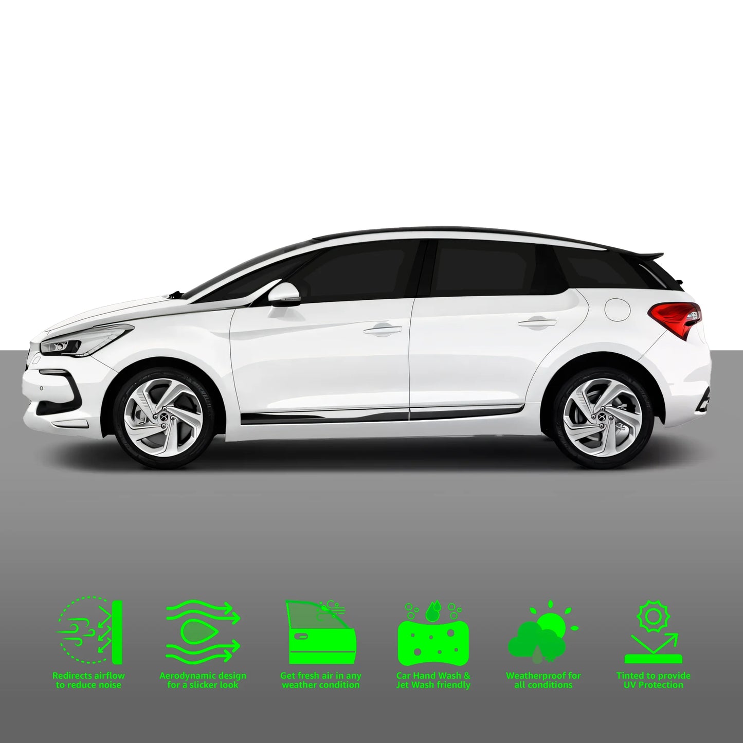Citroen DS5 2012 - 2018 5 Door Hatchback 4PC HAIBAK® Tinted Wind Deflectors