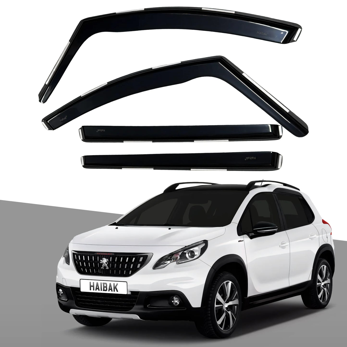 Peugeot 2008 2013-2019 5 Door SUV 4PC HAIBAK® Tinted Wind Deflectors