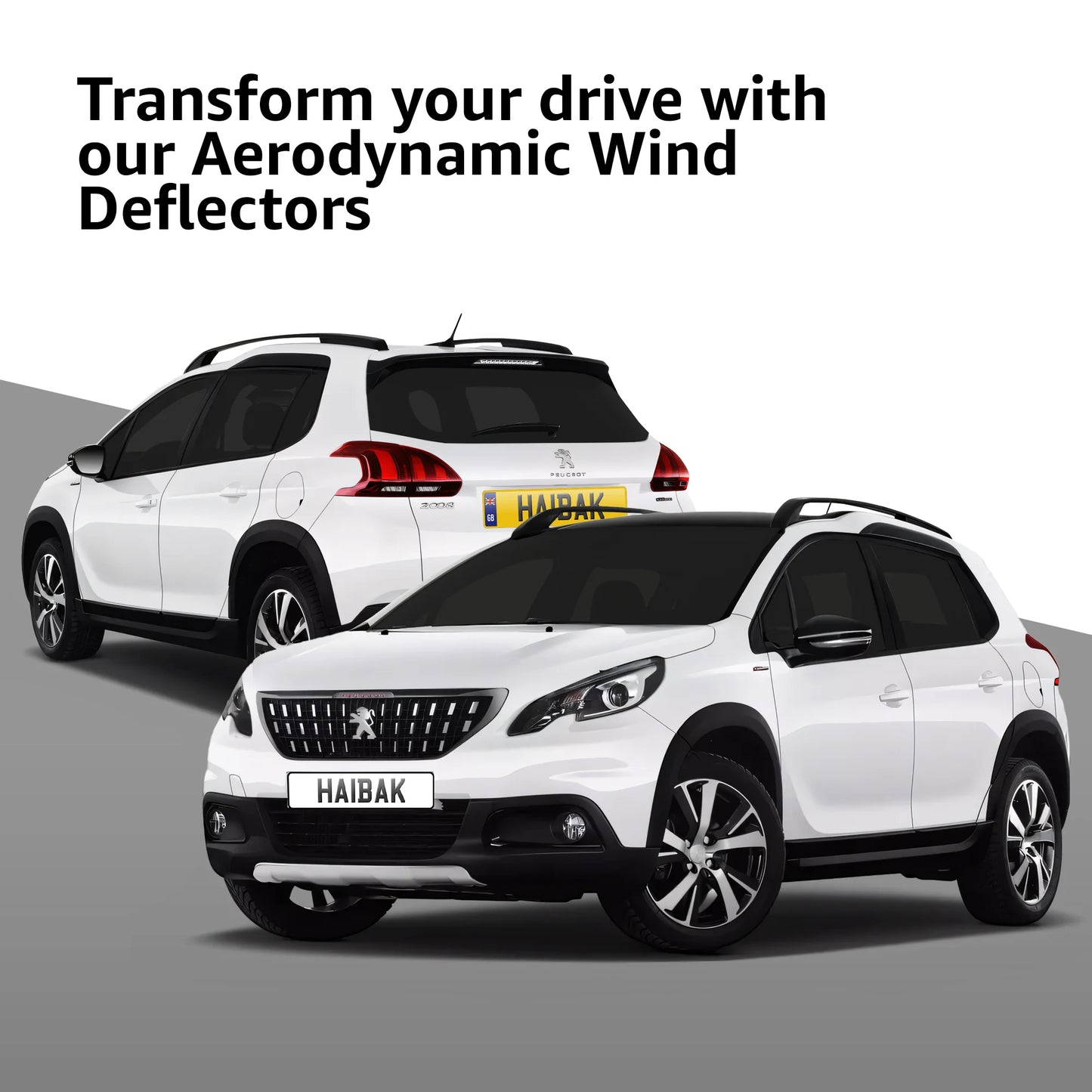 Peugeot 2008 2013-2019 5 Door SUV 4PC HAIBAK® Tinted Wind Deflectors