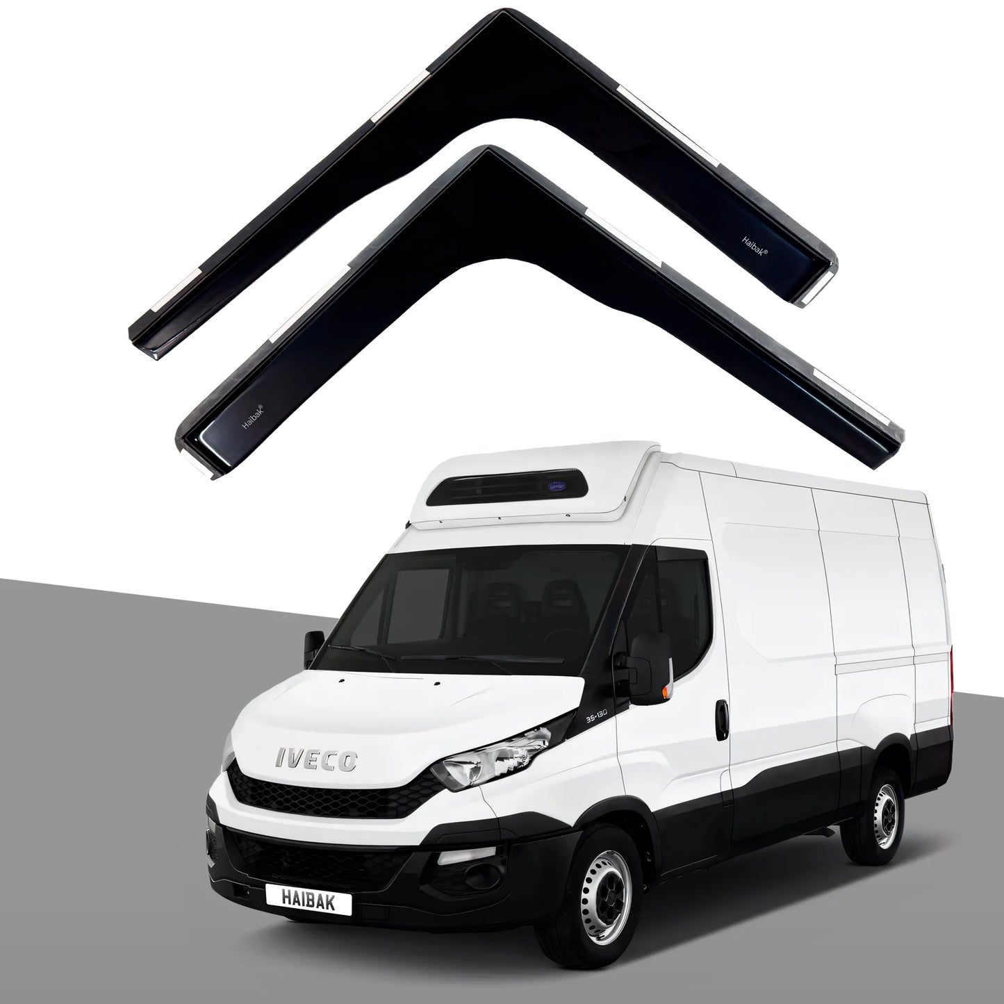 Iveco Turbo Daily Van MK4/5 2014 2 Door 2PC HAIBAK® Tinted Wind Deflectors