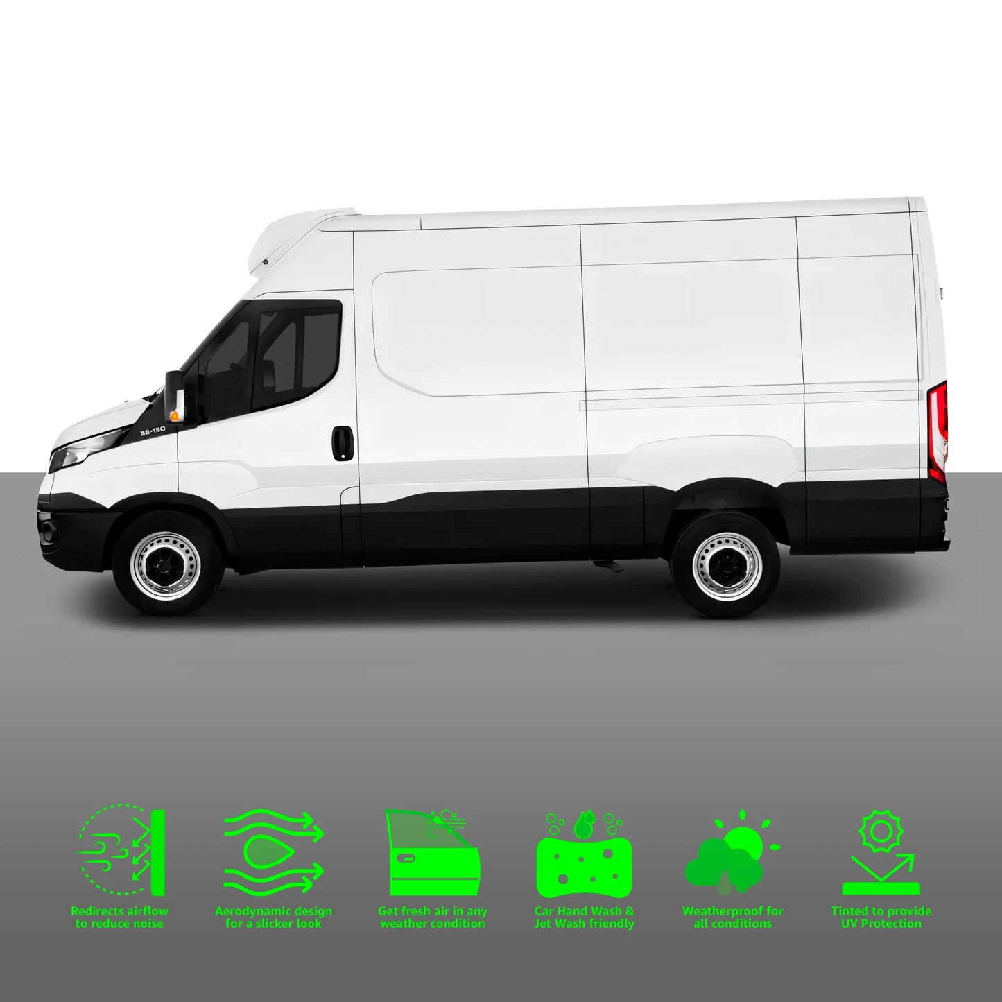 Iveco Turbo Daily Van MK4/5 2014 2 Door 2PC HAIBAK® Tinted Wind Deflectors