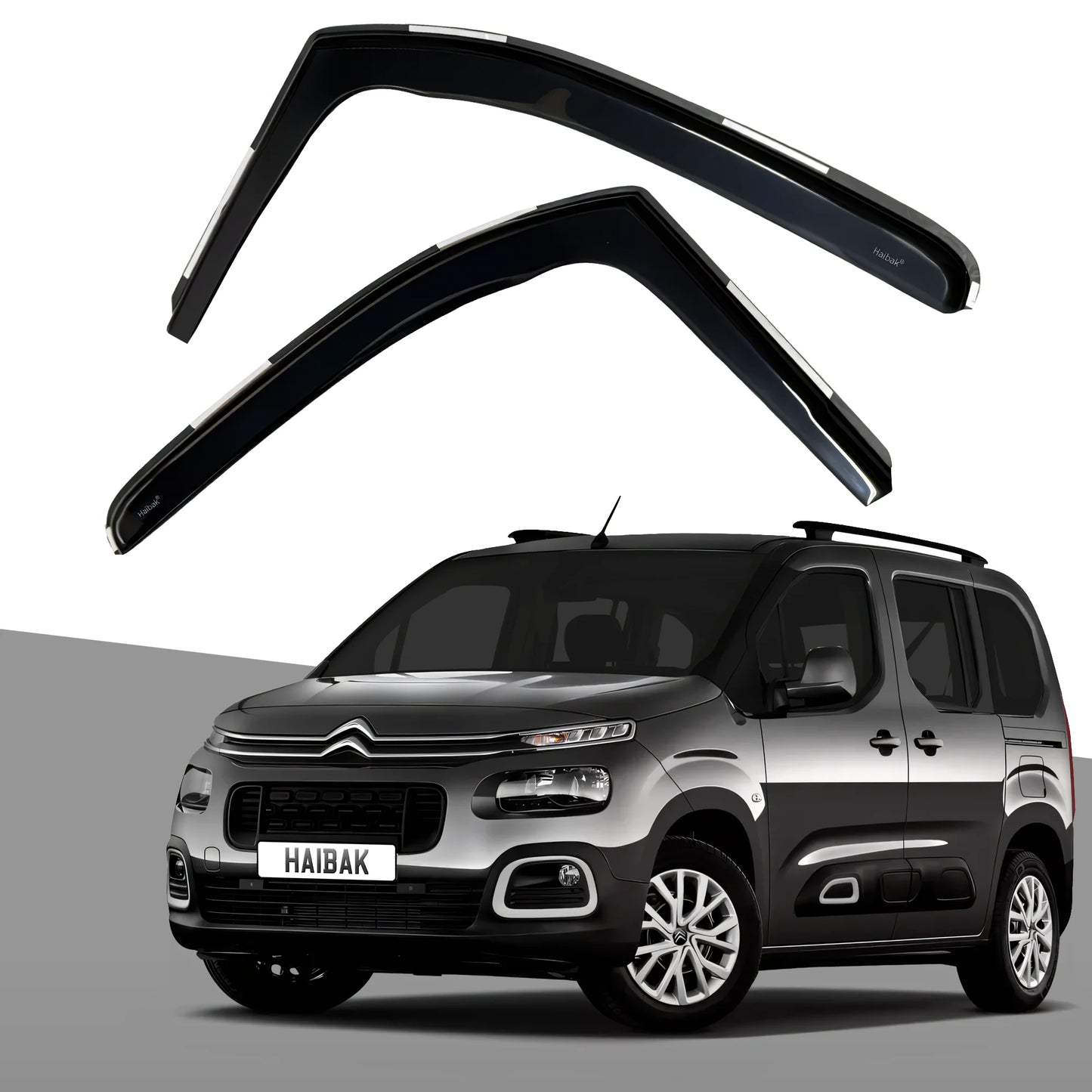 Citroen Berlingo Multispace MPV MK3 2018 Onwards 2 Doors 2PC HAIBAK® Tinted Wind Deflectors