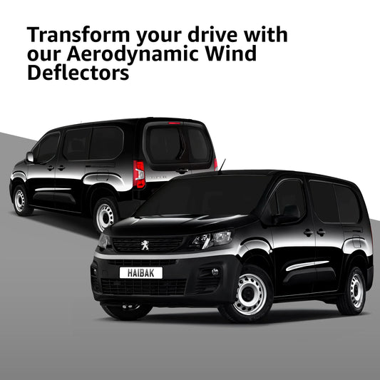Peugeot Partner Van MK3 2018-2024 2 Door 2PC HAIBAK® Tinted Wind Deflectors