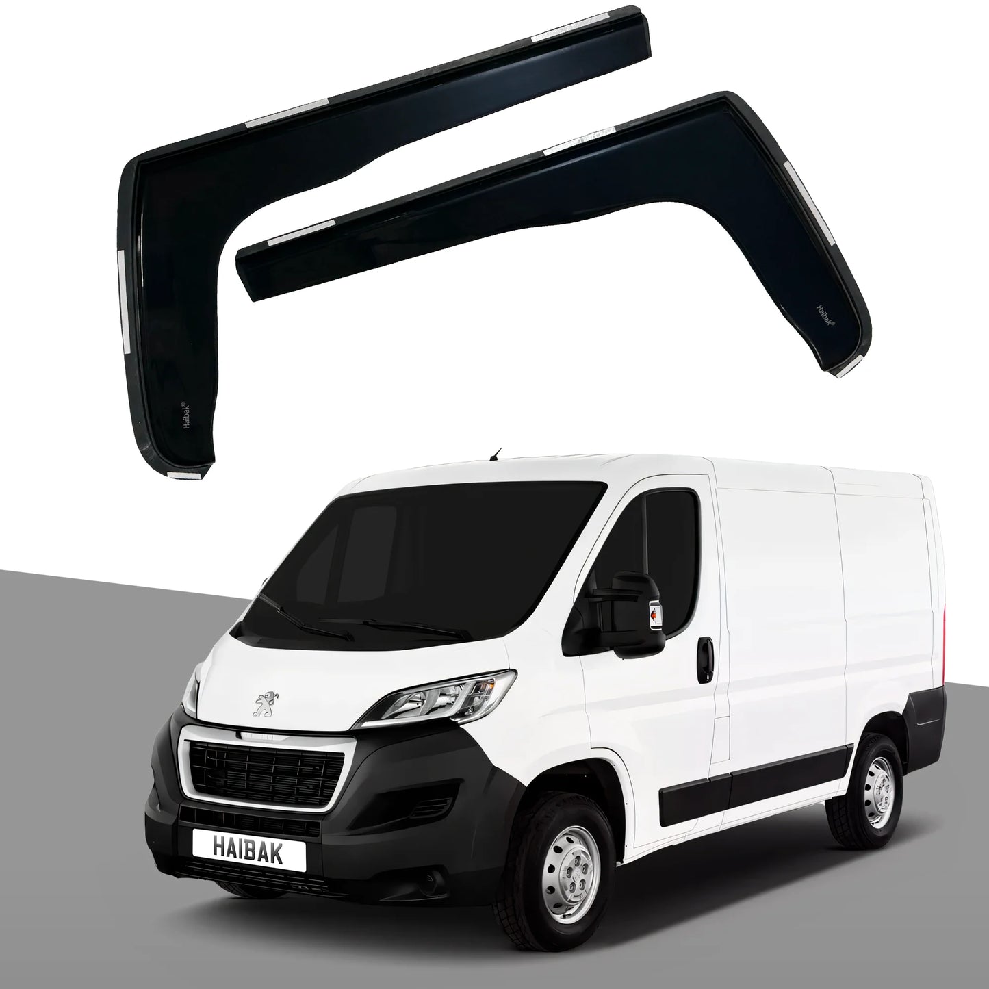 Peugeot Boxer Van 2006 Onwards 2 Door 2PC HAIBAK® Tinted Wind Deflectors