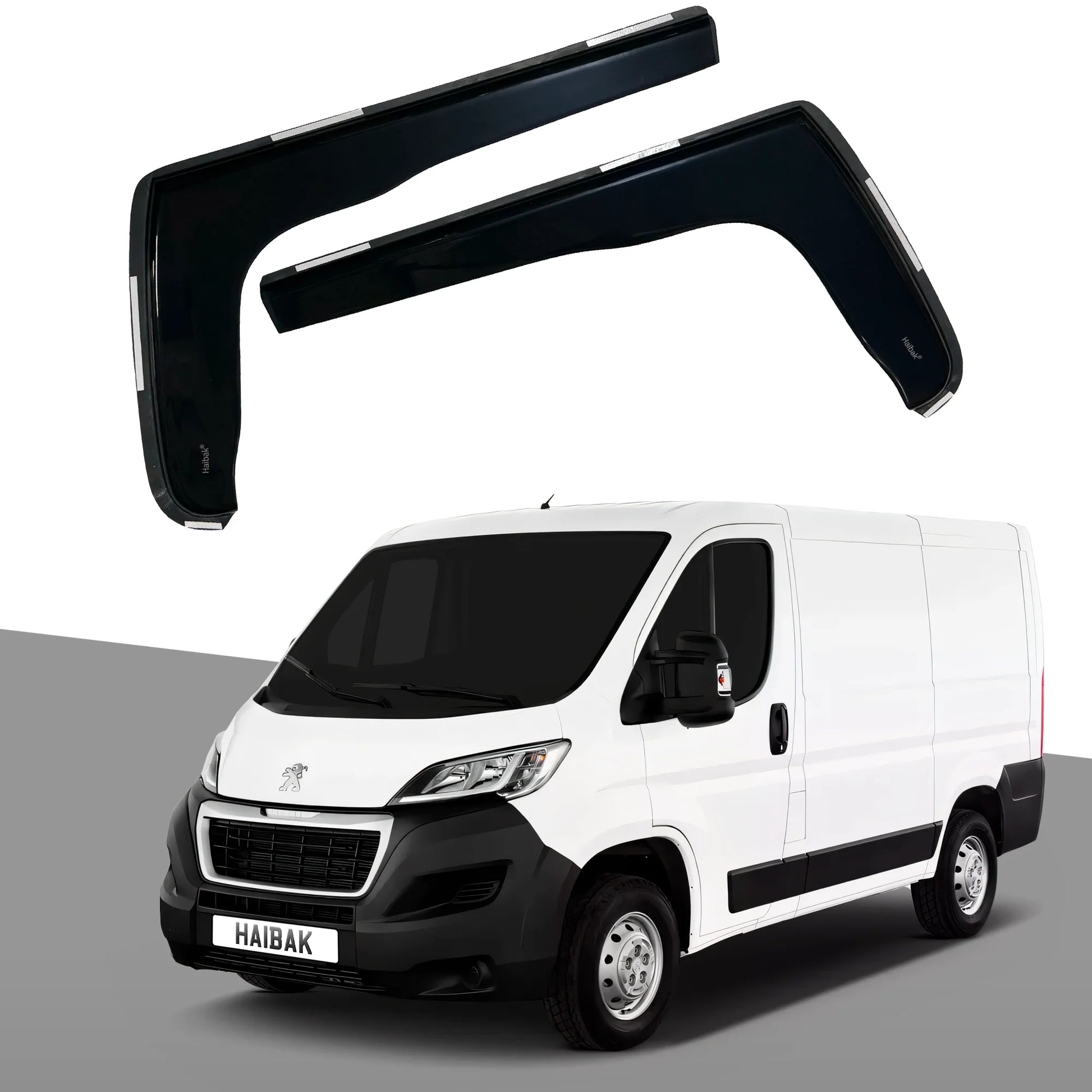 Peugeot Boxer Van 2006 Onwards 2 Door 2PC HAIBAK® Tinted Wind Deflectors