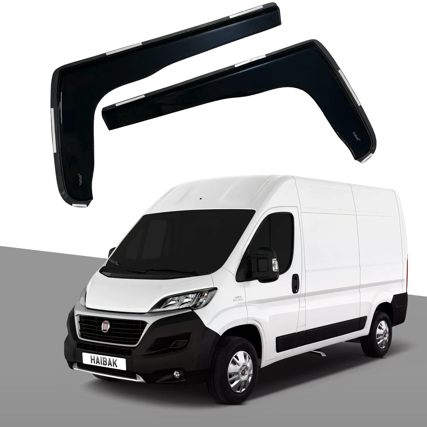 Fiat Ducato Van MK3 2006-2014 2 Door 2PC HAIBAK® Tinted Wind Deflectors