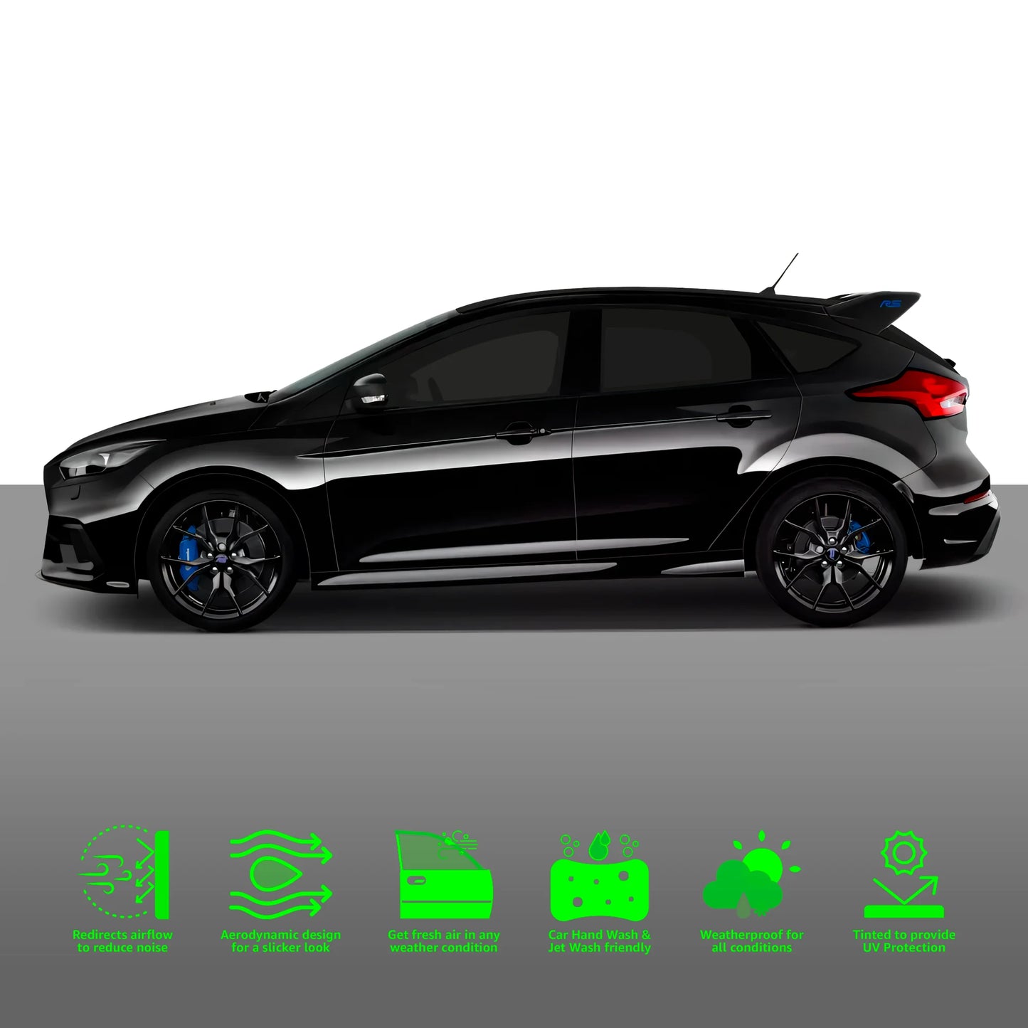 Ford Focus MK3 2011-2018 5 Door Hatchback 4PC HAIBAK® Tinted Wind Deflectors