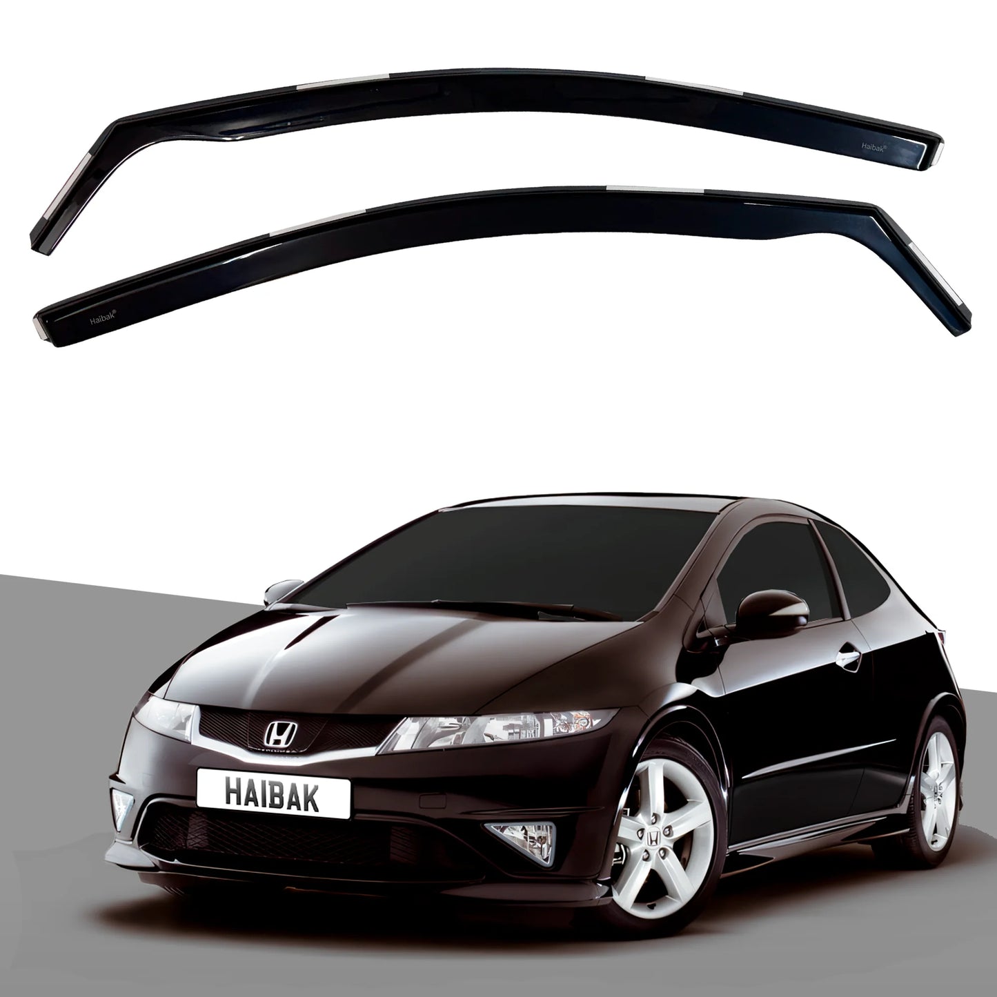 Honda Civic MK8 2007–2012 3 Door Hatchback 2PC HAIBAK® Tinted Wind Deflectors