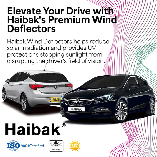 Haibak Wind Deflectors Set Compatible With Vauxhall Astra MK7 2015 Onwards 5 Door Hatchback 4PC Tinted in Channel Fitment