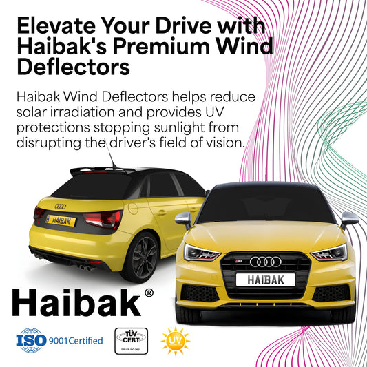 Haibak Wind Deflectors Set Compatible With Audi A1 S1 MK1 2012-2018 5 Door Hatchback 4PC Tinted in Channel Fitment