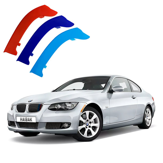 BMW 3 Series 2009 - 2012 12 Beams Front Grille Tri Colour Insert Stripes