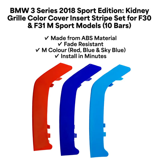 BMW 3 Series 2018 Sport Edition Front Grille Tri Colour Insert Stripes