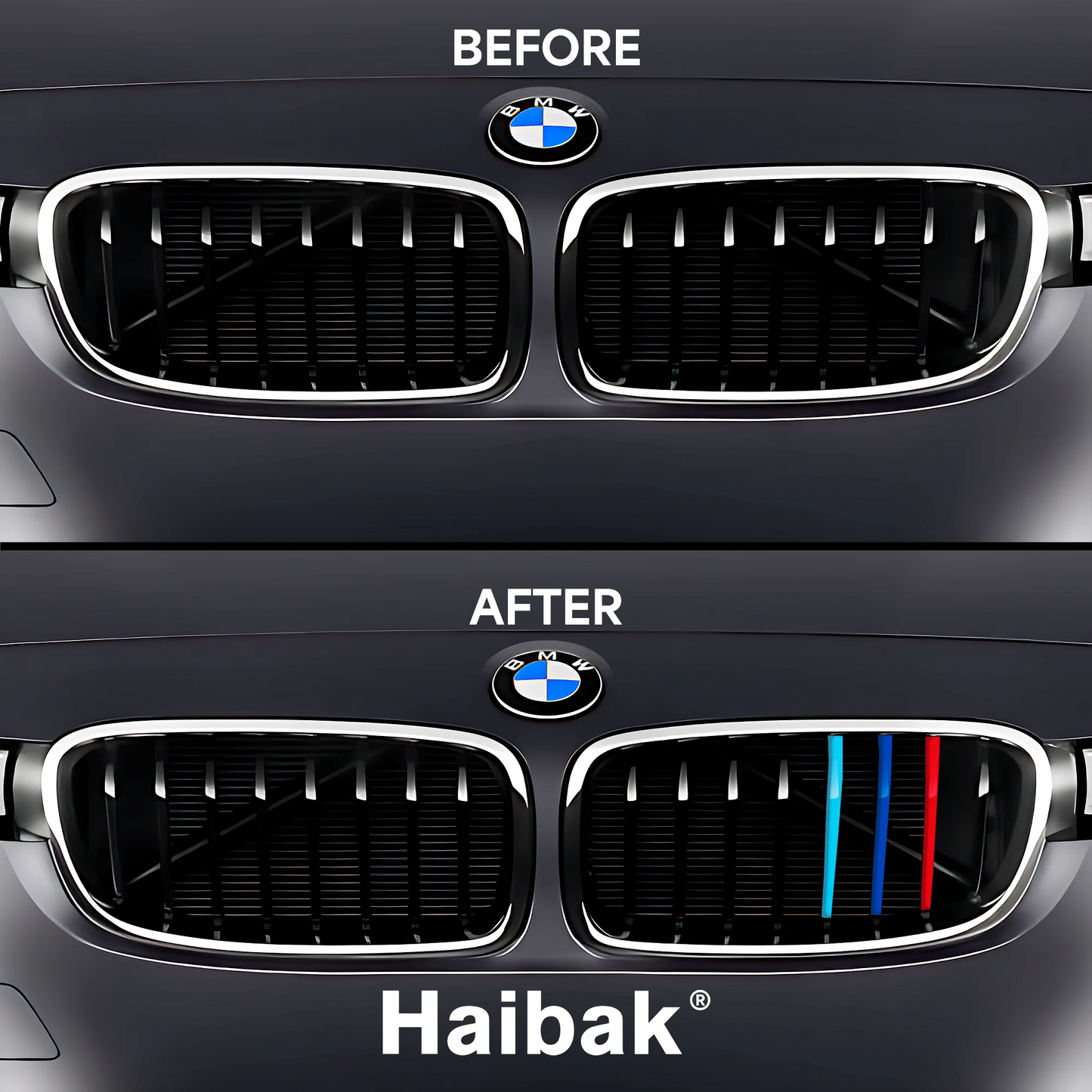 BMW 3 Series 2018 Sport Edition Front Grille Tri Colour Insert Stripes