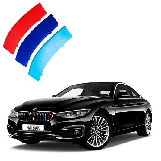 BMW 4 Series 2013 - 2019 11 Beams Front Grille Tri Colour Insert Stripes
