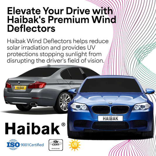 Haibak Wind Deflectors Set Compatible With BMW 5 Series F10 2010-2017 5 Door Saloon 4PC Tinted in Channel Fitment