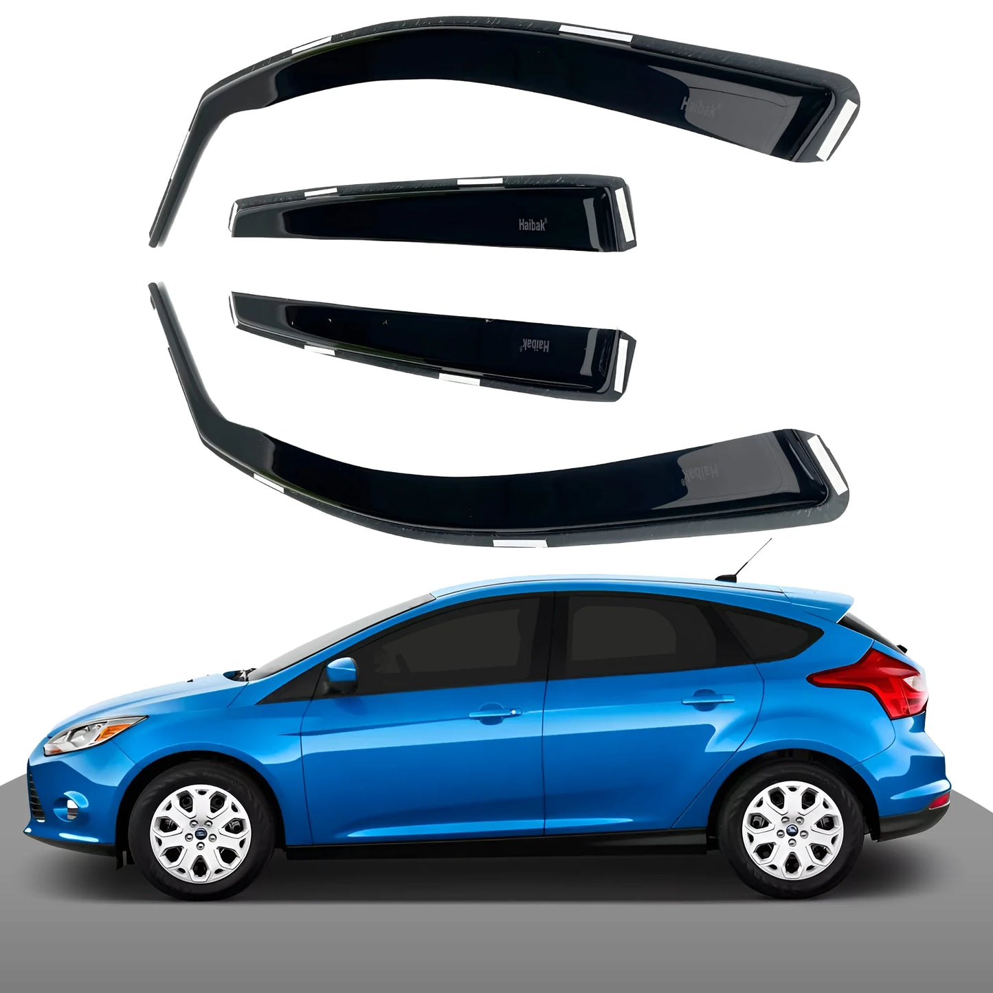 Ford Focus MK2 2004-2011 5 Door Hatchback 4PC HAIBAK® Tinted Wind Deflectors