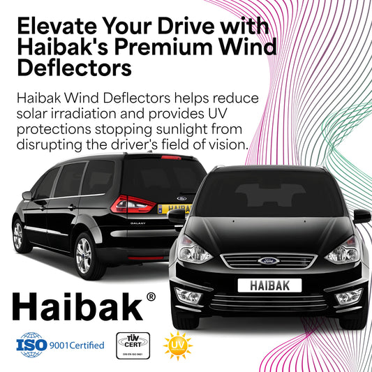 Haibak Wind Deflectors Set Compatible With Ford Galaxy MK2 2007-2015 5 Door MPV 4PC Tinted in Channel Fitment