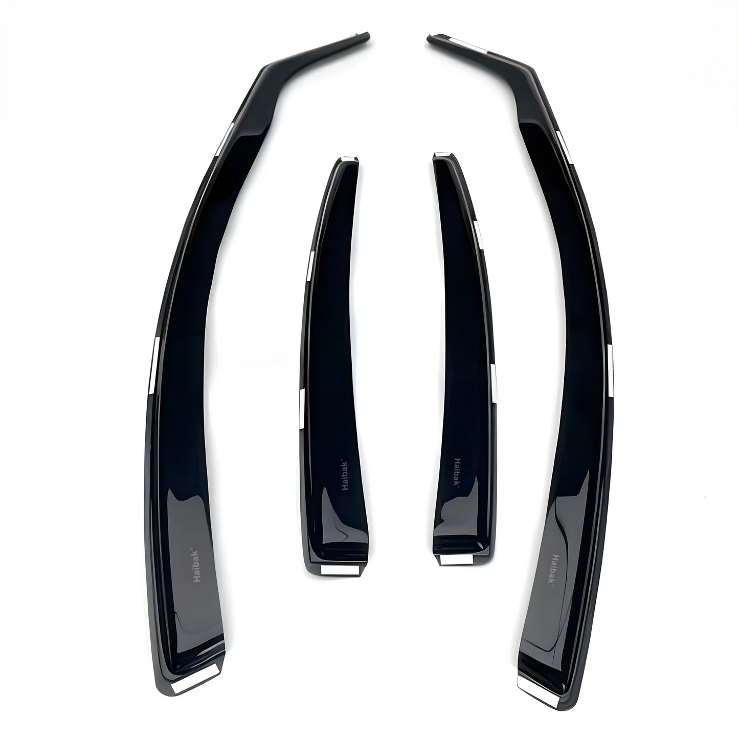 Haibak Wind Deflectors Set Compatible With Ford Ranger MK3 2012 Onwards 4 Door Pick-Up 4PC Tinted in Channel Fitment