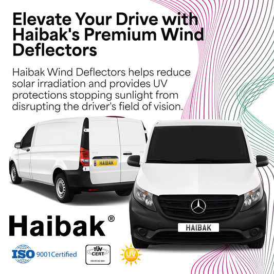 Mercedes Benz Vito Van MK3 W447 2014 Onwards 2 Door 2PC HAIBAK® Tinted Wind Deflectors