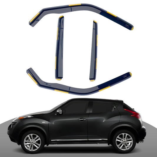 Haibak Wind Deflectors Set Compatible With Nissan Juke 2012 Onwards 5 Door Sub-Compact SUV 4PC Tinted in Channel Fitment