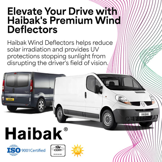 Renault Trafic Van MK2 2001-2014 2 Door 2PC HAIBAK® Tinted Wind Deflectors