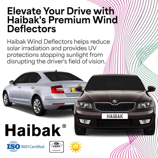 Haibak Wind Deflectors Set Compatible With Skoda Octavia MK3 2013-2019 4 Door 4PC Tinted in Channel Fitment