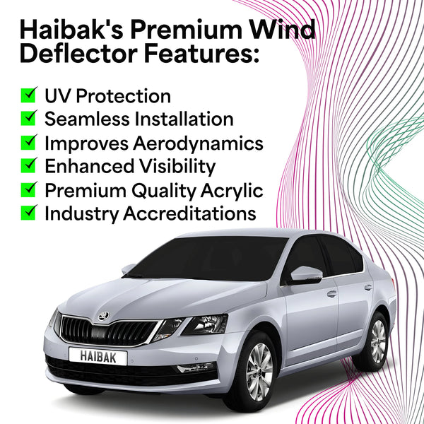 Skoda Octavia MK3 2013-2019 4 Door 4PC HAIBAK® Tinted Wind Deflectors