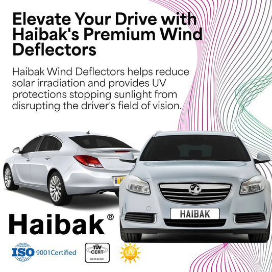 Haibak Wind Deflectors Set Compatible With Vauxhall Insignia MK2 Saloon 2009-2017 4 Door 4PC Tinted in Channel Fitment