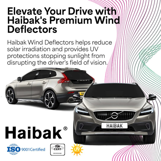 Haibak Wind Deflectors Set Compatible With Volvo V40 MK2 2012-2019 5 Doors Hatchback 4PC Tinted In Channel Fitment