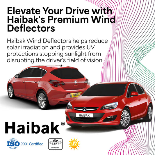 Haibak Wind Deflectors Set Compatible With Vauxhall Astra J MK6 2009-2016 5 Door Hatchback 4PC Tinted in Channel Fitment