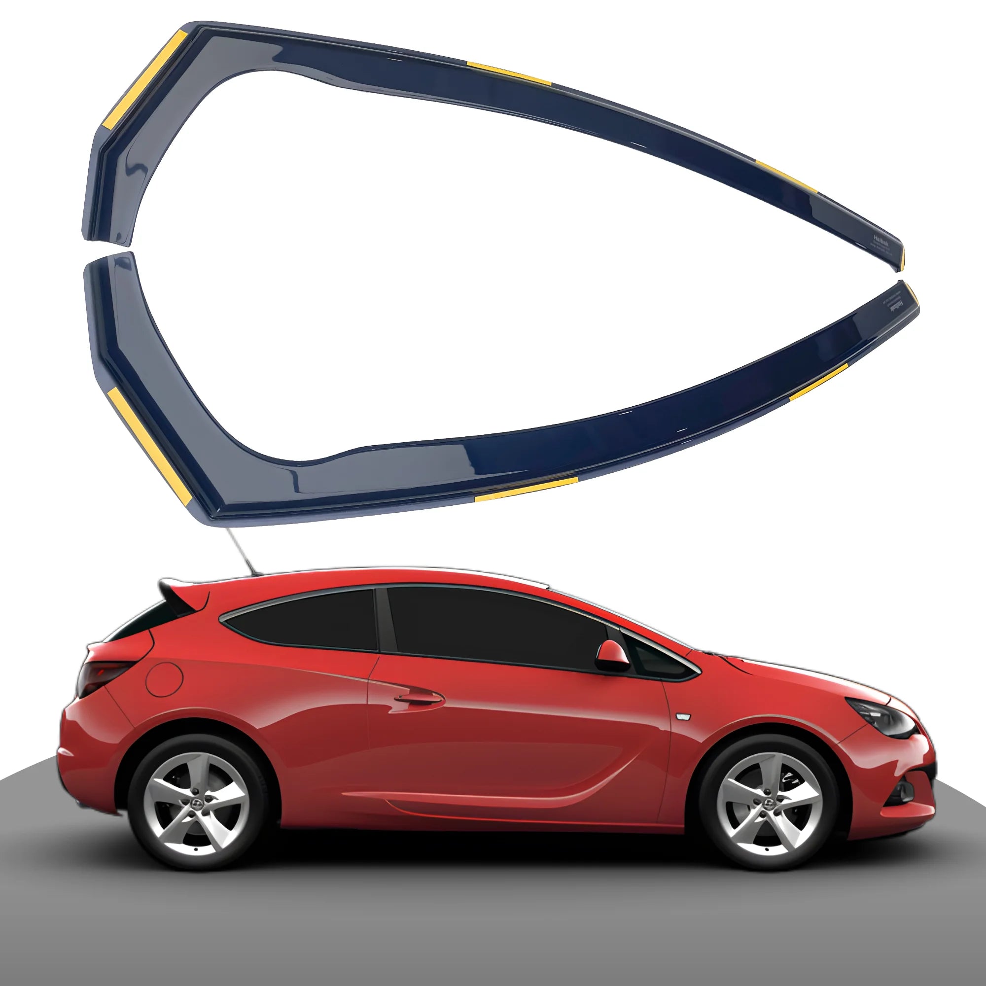 Vauxhall Astra J MK6 GTC SRI 2010-2015 3 Door 2PC HAIBAK® Tinted Wind Deflectors