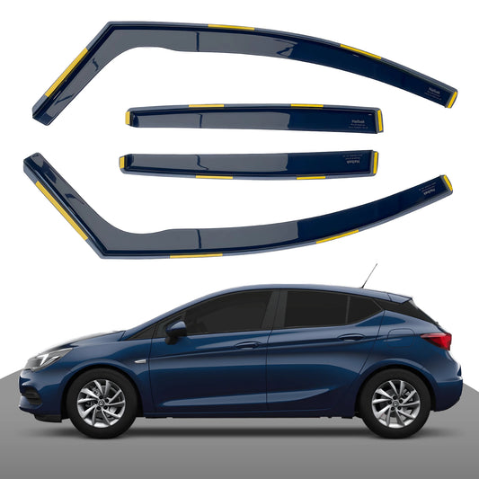 Haibak Wind Deflectors Set Compatible With Vauxhall Astra MK7 2015 Onwards 5 Door Hatchback 4PC Tinted in Channel Fitment