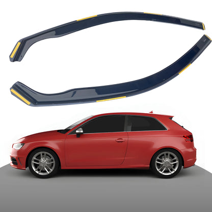 Haibak Wind Deflectors Set Compatible With Audi A3 053 MK3 2013-2020 2 Doors 2PC in Channel Fitment