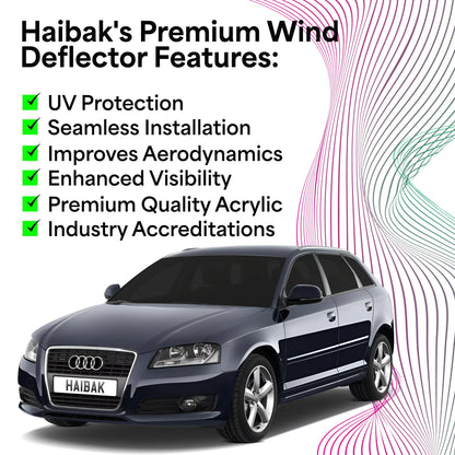 Audi A3 Sportsback MK2 2003-2012 5 Door 2PC HAIBAK® Tinted Wind Deflectors
