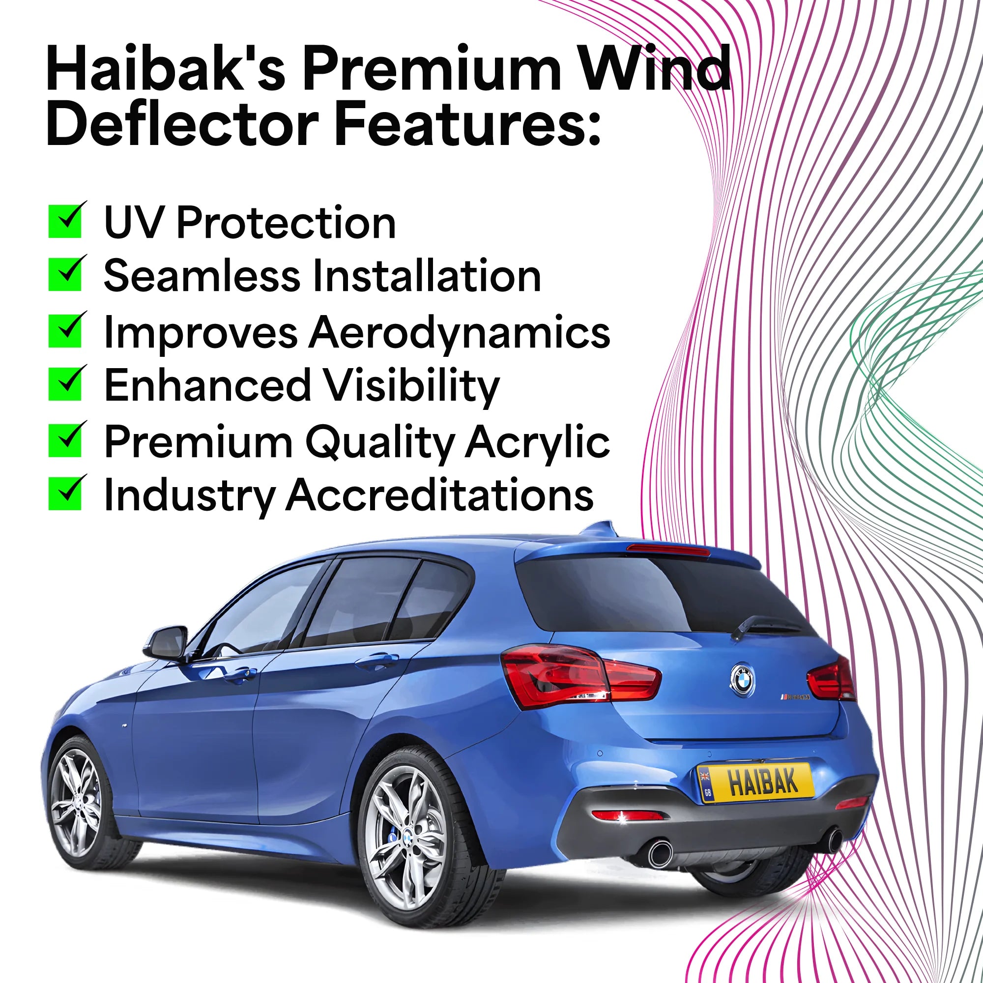 BMW 1 Series F20 2011 2019 5 Door Hatchback 4PC HAIBAK Tinted Wind De