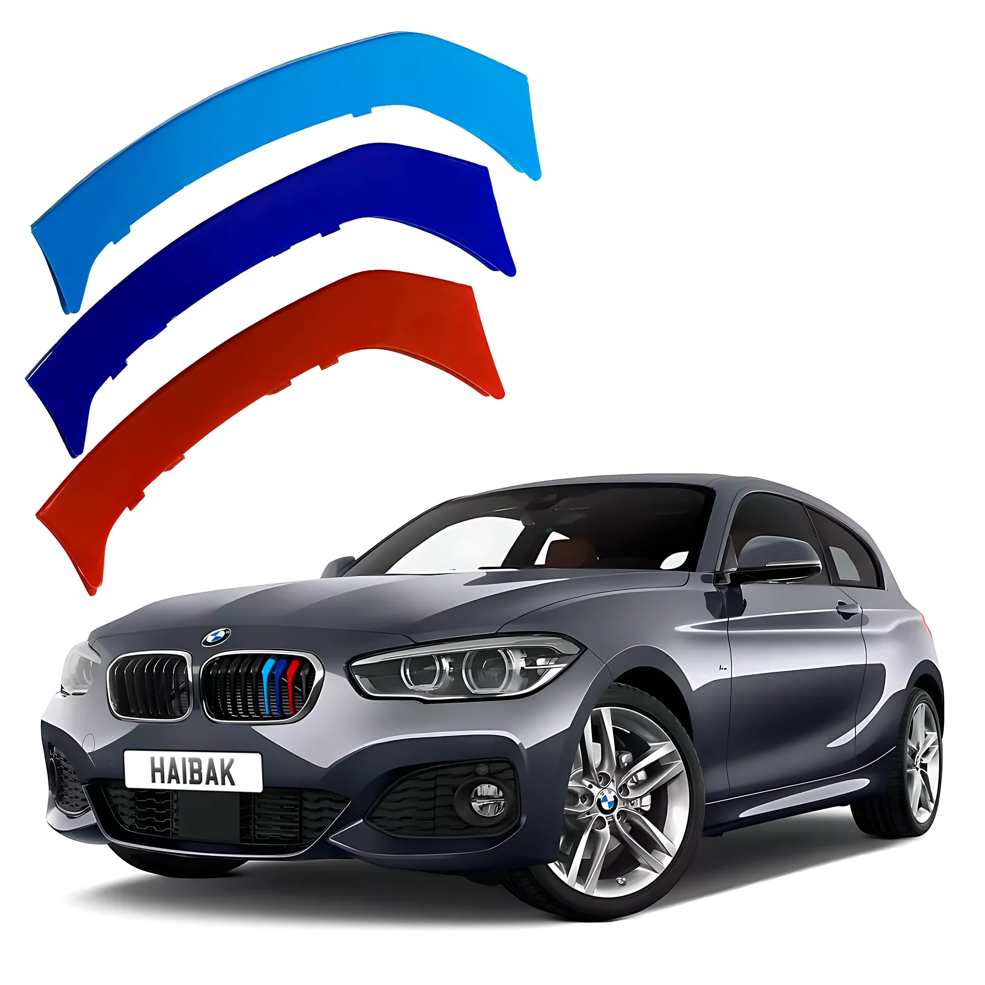 BMW 1 Series 2015 - 2019 11 Beams Front Grille Tri Colour Insert Stripes