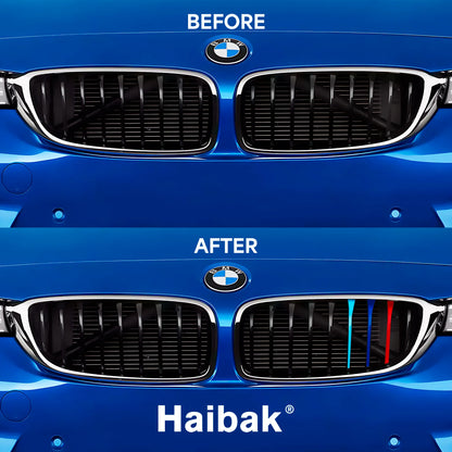 BMW 4 Series 2014 - 2019 9 Beams Front Grille Tri Colour Insert Stripes