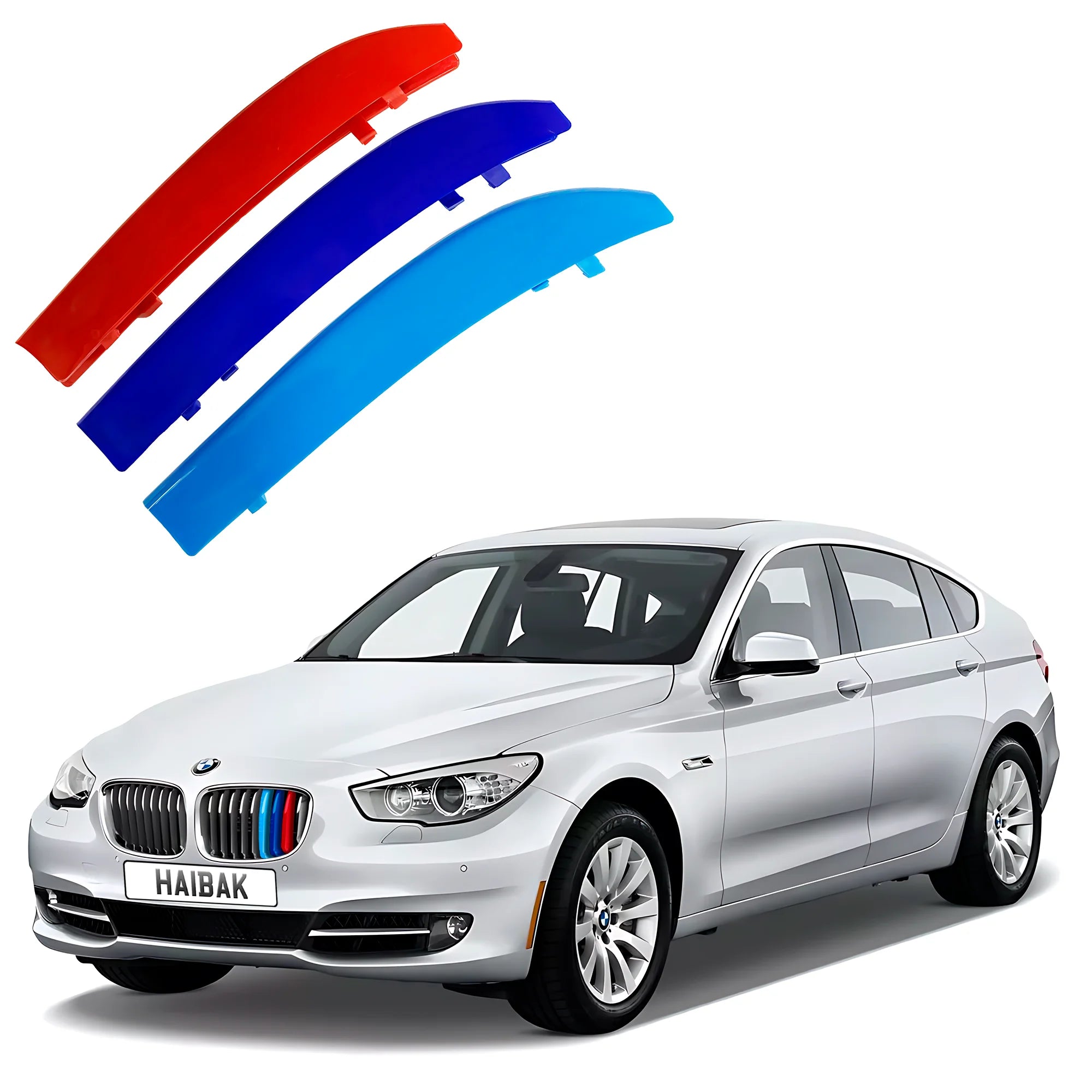 BMW 5 Series 2009 - 2017 9 Beams Front Grille Tri Colour Insert Stripes