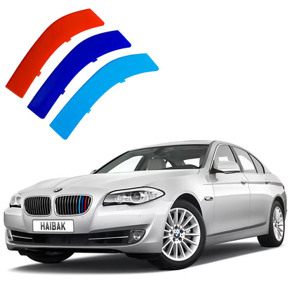 BMW 5 Series 2010 - 2016 12 Beams Front Grille Tri Colour Insert Stripes