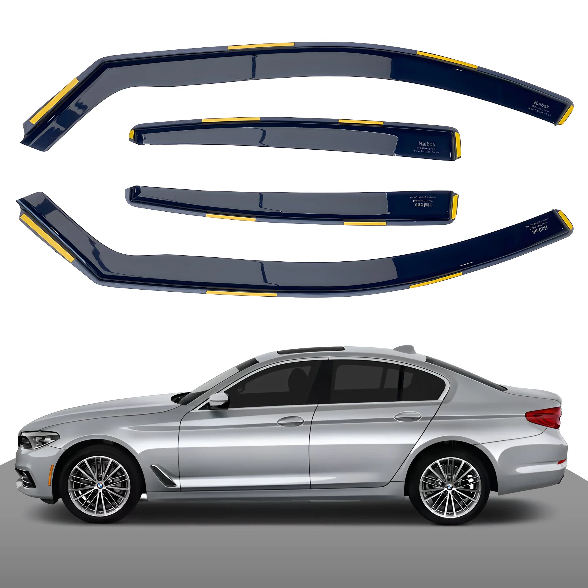 BMW 5 Series G30 2017 Onwards 5 Door Saloon 4PC HAIBAK® Tinted Wind Deflectors