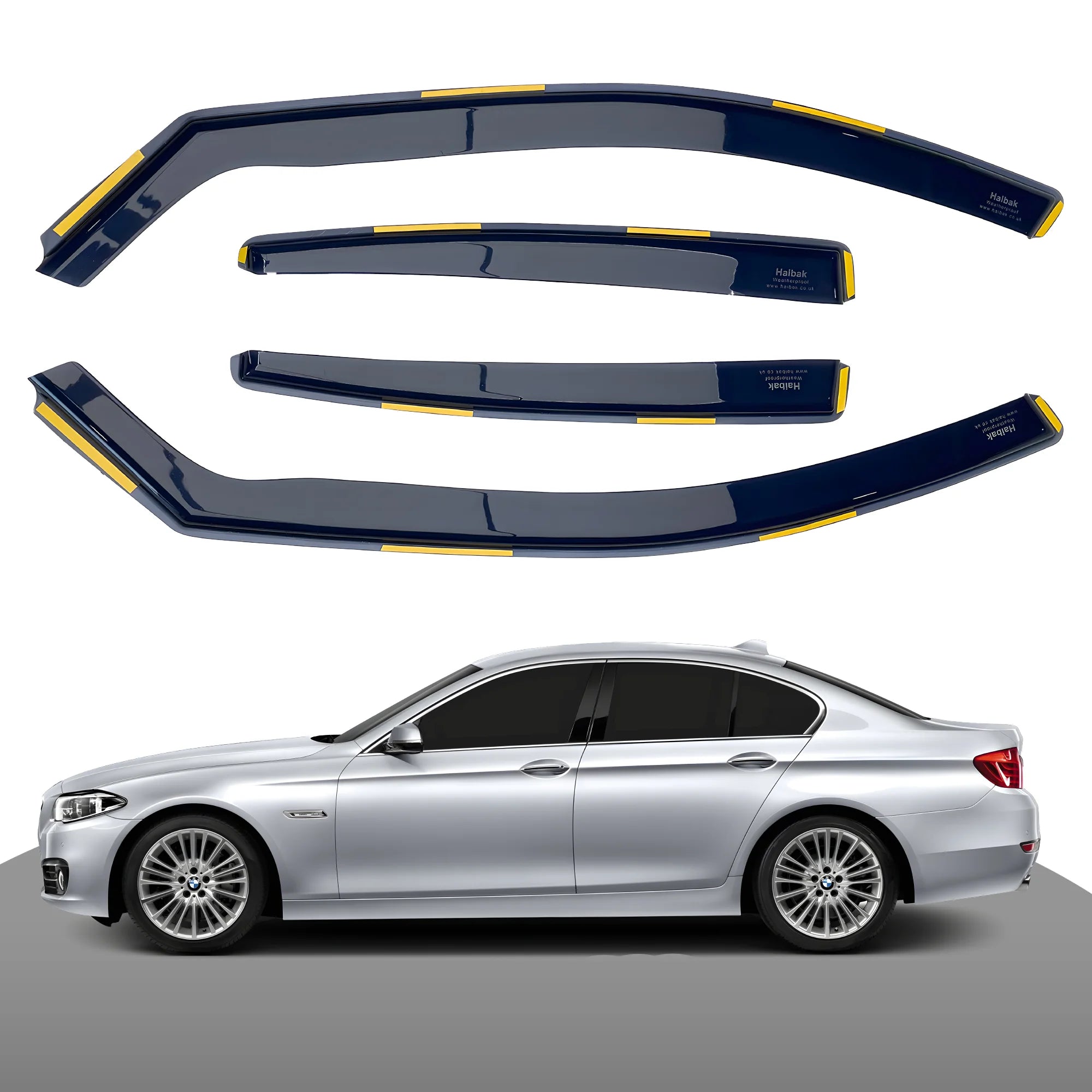 BMW 5 Series F10 2010-2017 5 Door Saloon 4PC HAIBAK® Tinted Wind Deflectors