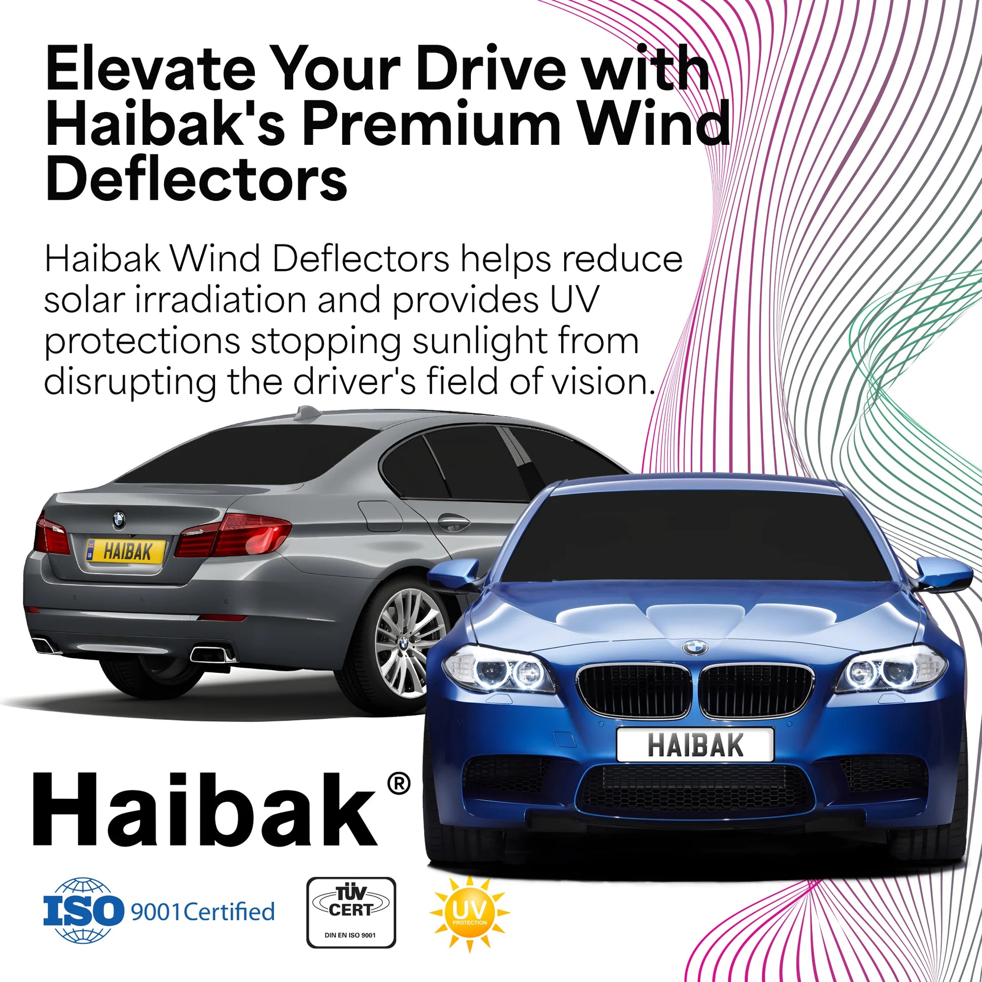 BMW 5 Series G30 2017 Onwards 5 Door Saloon 4PC HAIBAK® Tinted Wind De BMW 5 Series G30 2017 Onwards 5 Door Saloon 4PC HAIBAK® Tinted Wind De