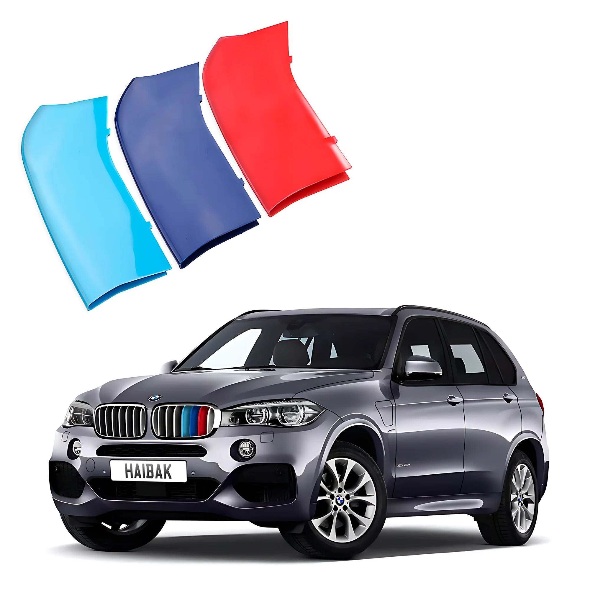 BMW X5 2014 - 2018 7 Beams Front Grille Tri Colour Insert Stripes