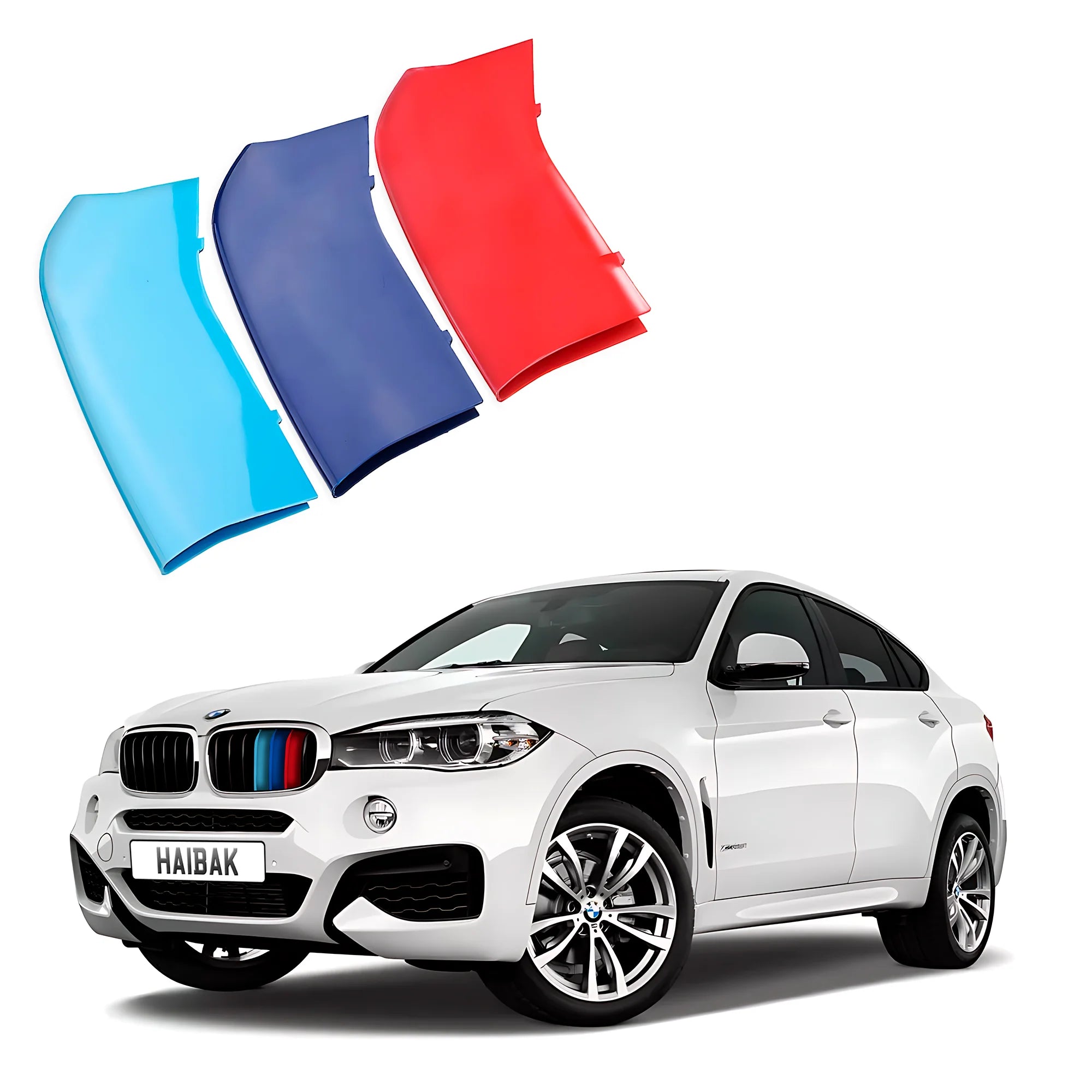 BMW X6 2014 - 2018 7 Beams Front Grille Tri Colour Insert Stripes