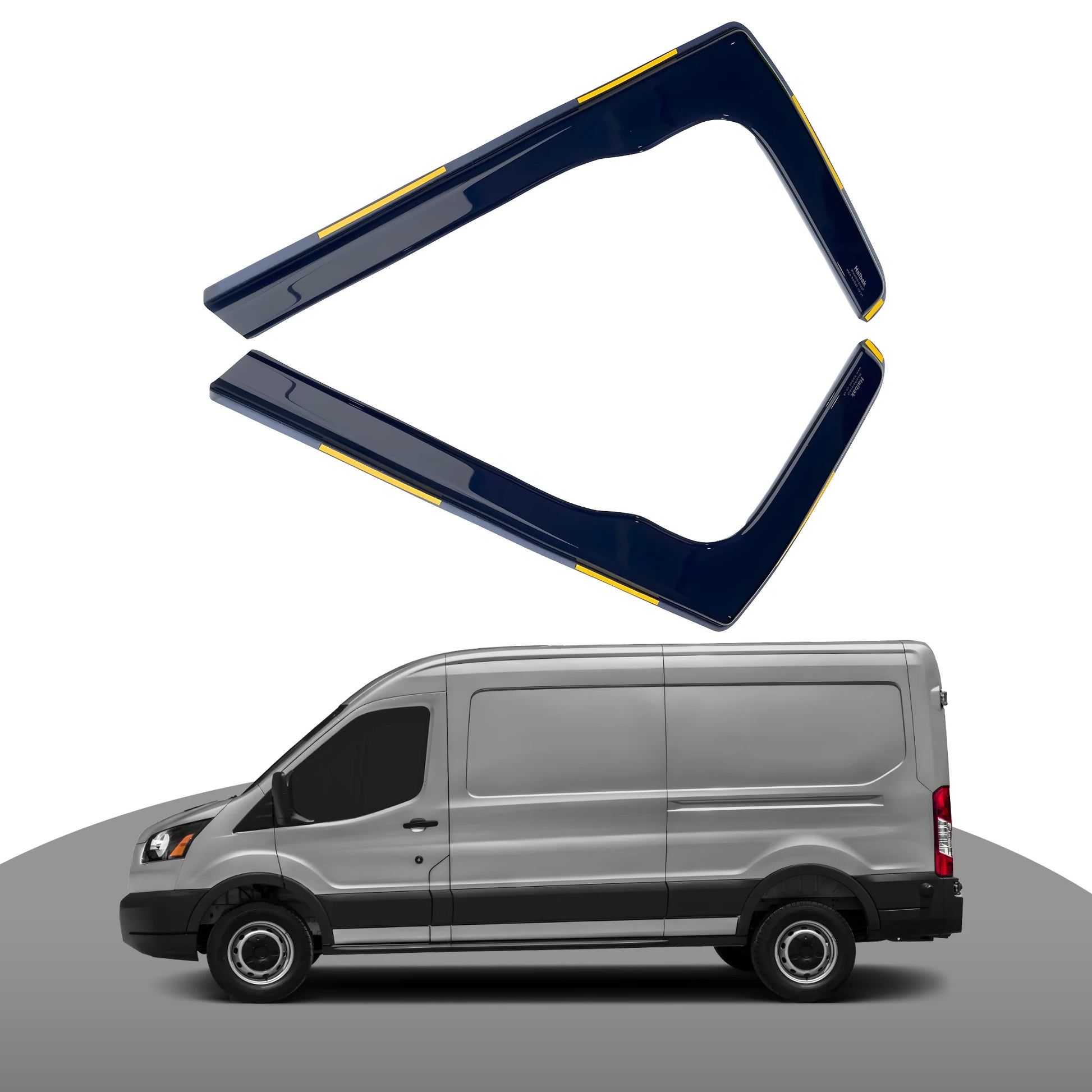 Haibak Wind Deflectors Set Compatible With Ford Transit MK8 Van 2014 Onwards 2 Door 2PC Tinted in Channel Fitment