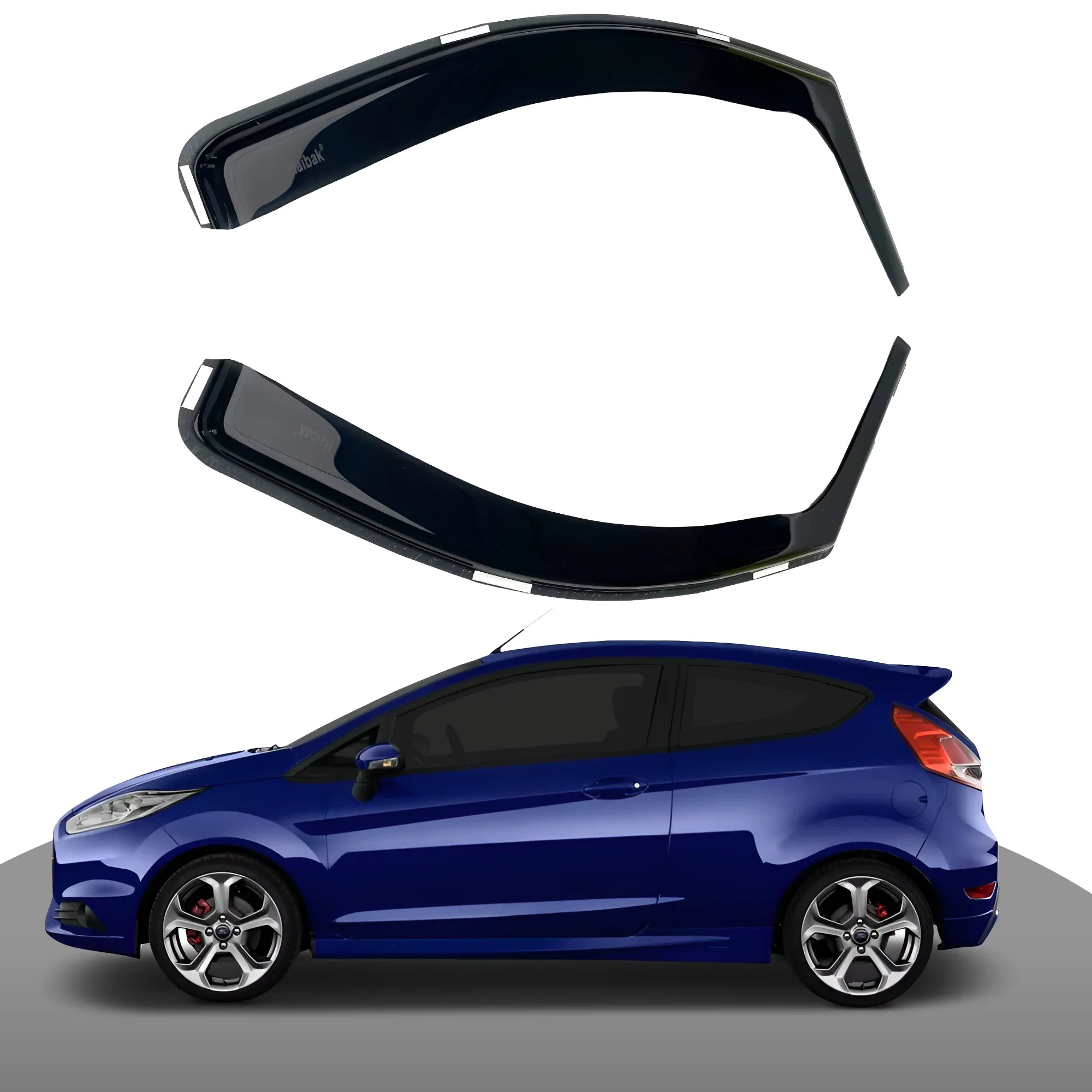 Ford Fiesta MK6 2008-2017 3 Door Hatchback 2PC HAIBAK® Tinted Wind Deflectors