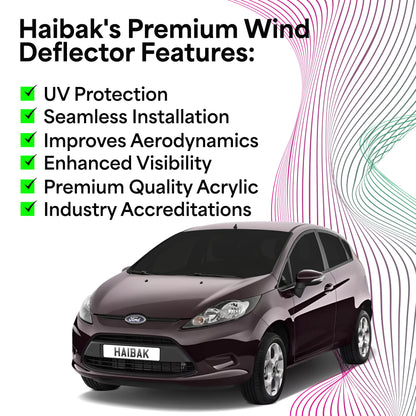 Ford Fiesta MK6 2008-2017 3 Door Hatchback 2PC HAIBAK® Tinted Wind Deflectors