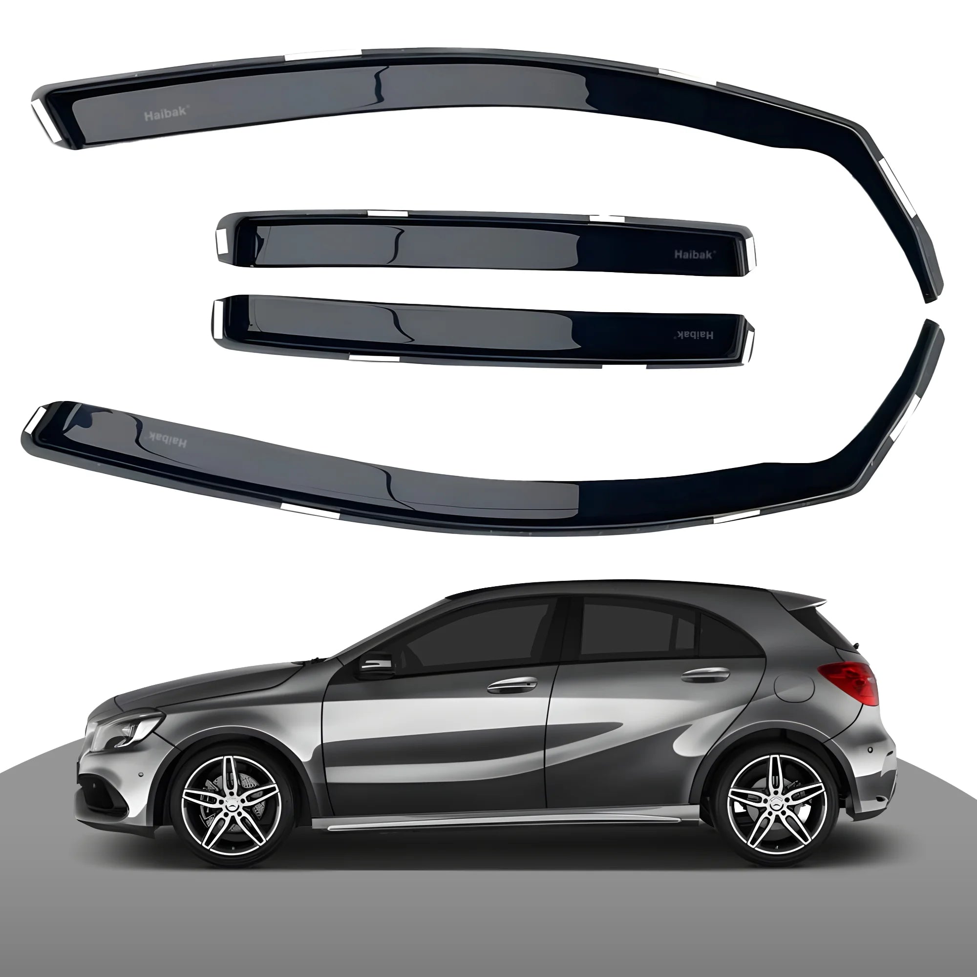 Mercedes Benz A Class W176 2012-2018 5 Door Hatchback 4PC HAIBAK® Tinted Wind Deflectors