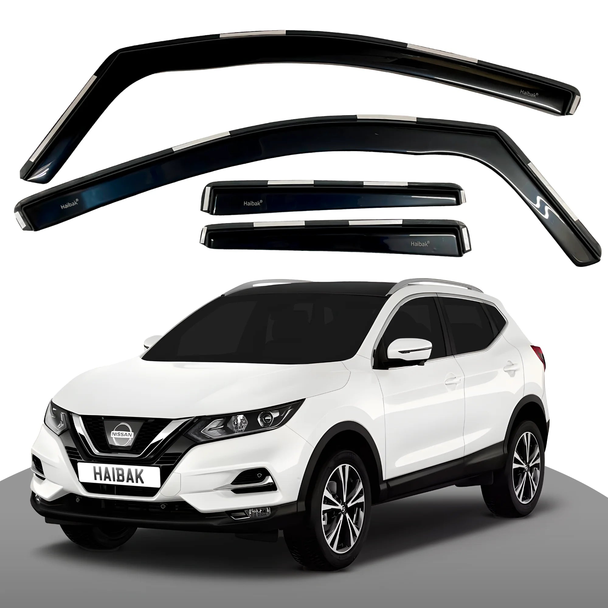 Nissan Qashqai MK2 2014-2021 5 Door Compact SUV 4PC HAIBAK® Tinted Wind Deflectors