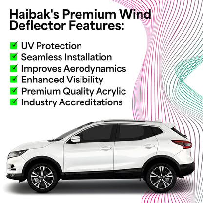 Nissan Qashqai MK2 2014-2021 5 Door Compact SUV 4PC HAIBAK® Tinted Wind Deflectors